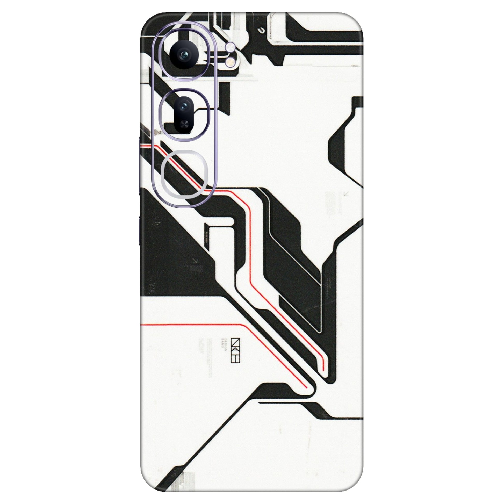 VIVO Y Series Phone Skins (All Models) - White Techy Logo - 3D Embossed Finish (L-312) Vivo Y300 (5G)