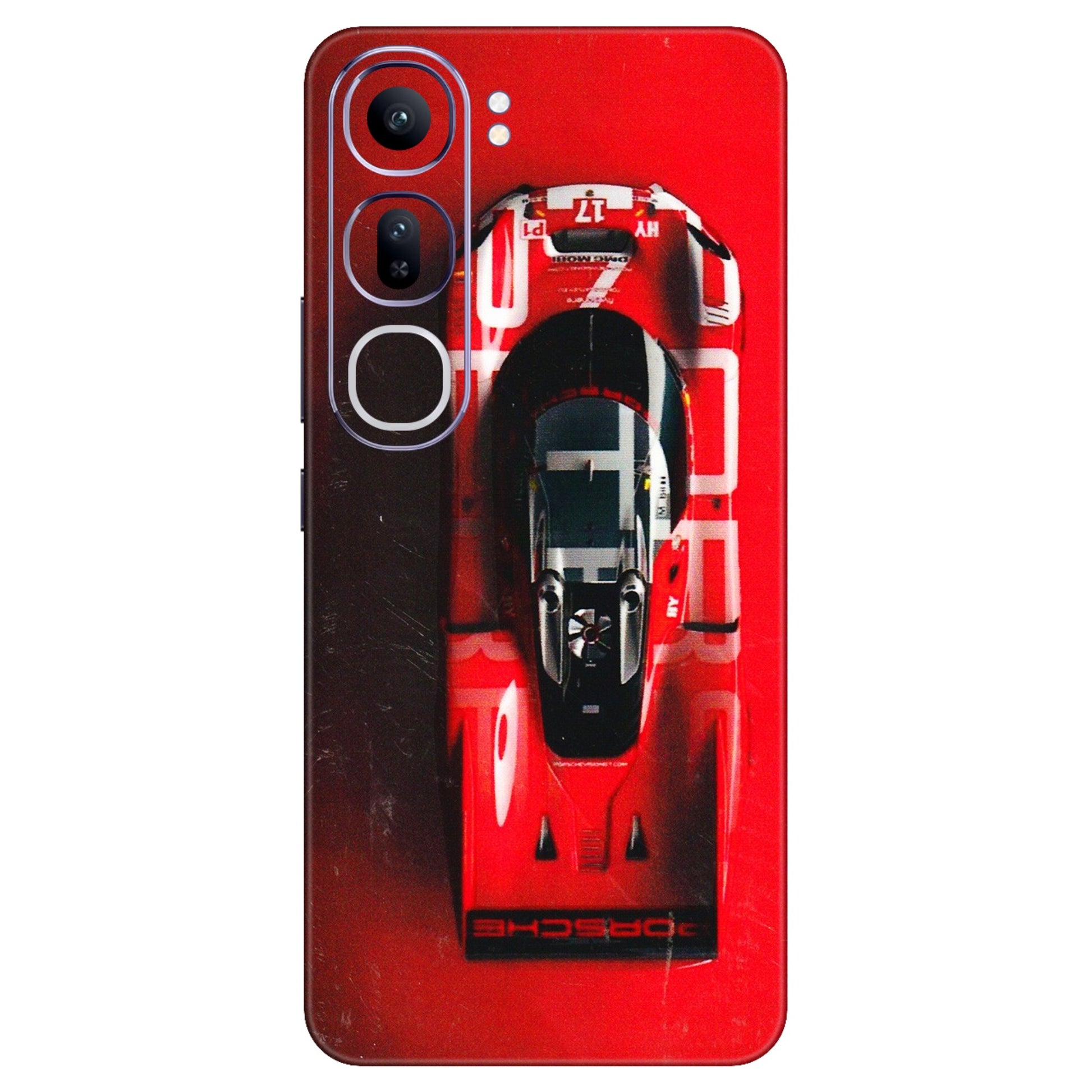 VIVO Y Series Phone Skins (All Models) - Red Porsche Car Logo - 3D Embossed Finish (L-315) Vivo Y300 (5G)
