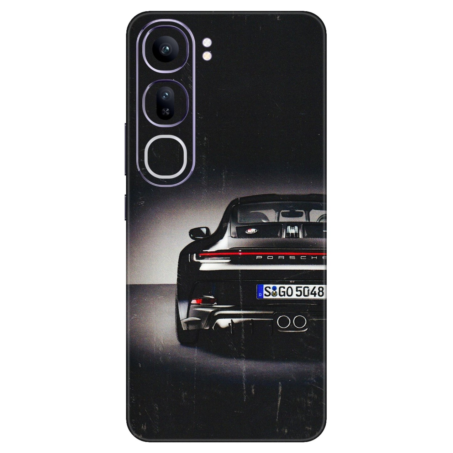 VIVO Y Series Phone Skins (All Models) - New Black Porsche GT3 - 3D Embossed Finish (L-327) Vivo Y300 (5G)