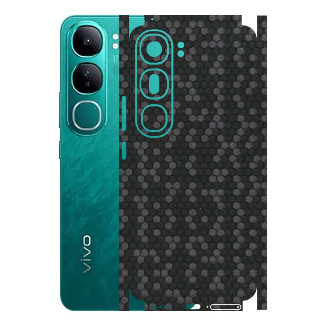 VIVO Y Series Phone Skins (All Models) - Black Grey Honeycomb Sober - 3D Embossed Finish (L-85) Vivo Y300 (5G)