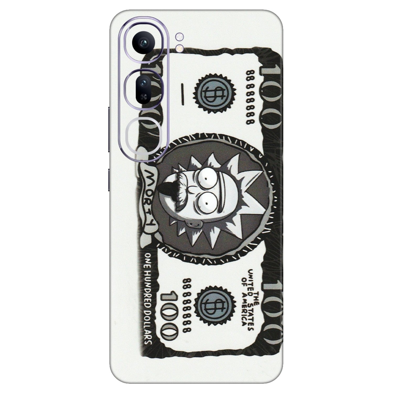 VIVO Y Series Phone Skins (All Models) - Rick And Morty Hundred Dollar Anime - Matte Finish (M-161) Vivo Y300 (5G)
