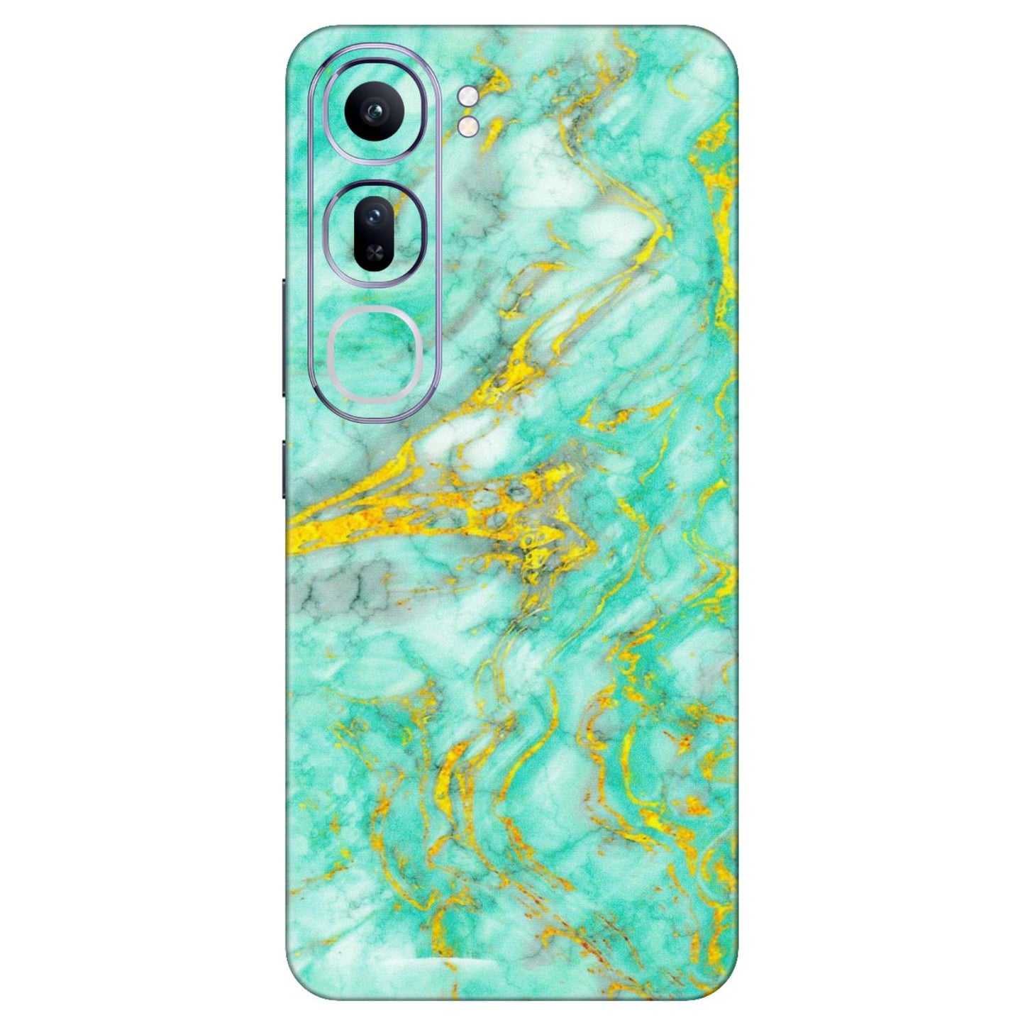 VIVO Y Series Phone Skins (All Models) - Green And Gold Marble Feel - Matte Finish (M-16) Vivo Y300 (5G)
