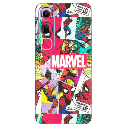 VIVO Y Series Phone Skins (All Models) - Marvel Comic Spiderman Grafitti - Matte Finish (M-72) Vivo Y300 (5G)