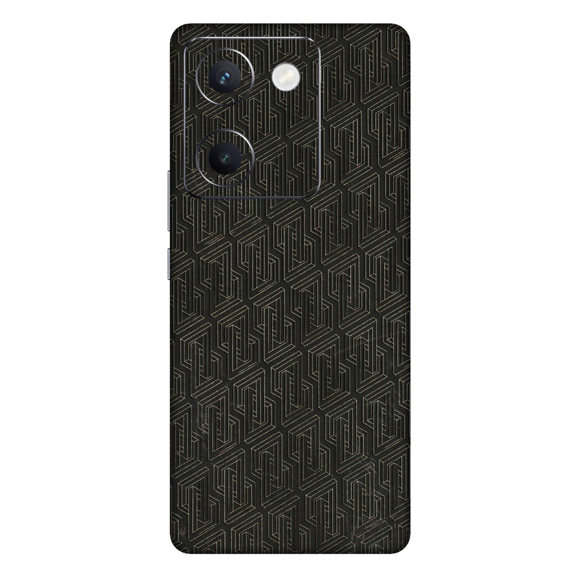 VIVO Y Series Phone Skins (All Models) - Black Abstract Pattern - 3D Embossed Finish (L-117) Vivo Y300 Plus (5G)