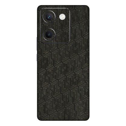 VIVO Y Series Phone Skins (All Models) - Black Abstract Pattern - 3D Embossed Finish (L-117) Vivo Y300 Plus (5G)