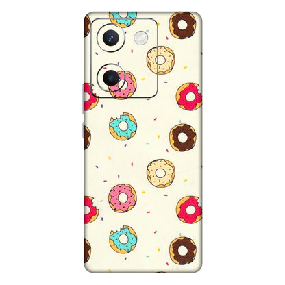VIVO Y Series Phone Skins (All Models) - Mini Donuts Doodle Art - 3D Embossed Finish (L-122) Vivo Y300 Plus (5G)