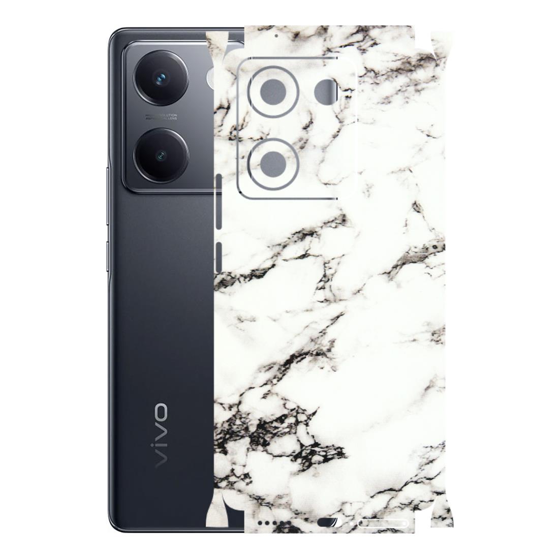 VIVO Y Series Phone Skins (All Models) - Black and White Marble Texture - 3D Embossed Finish (L-124) Vivo Y300 Plus (5G)