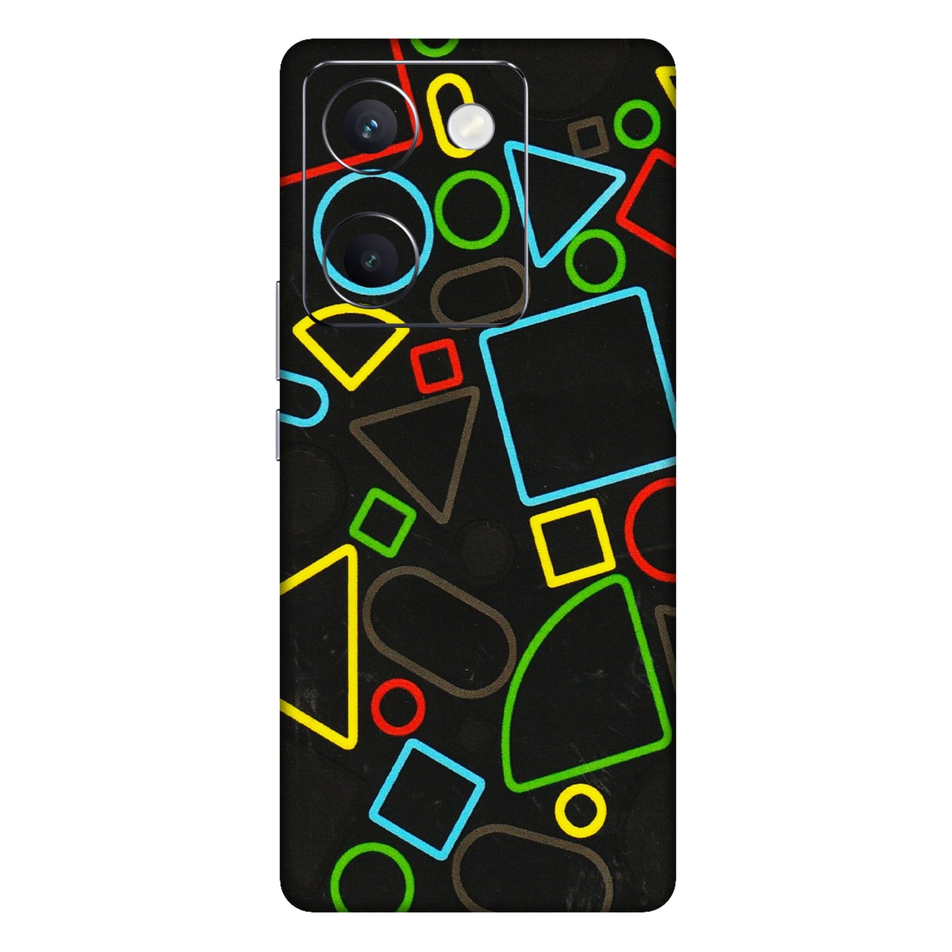 VIVO Y Series Phone Skins (All Models) - Black Shapes - 3D Embossed Finish (L-131) Vivo Y300 Plus (5G)