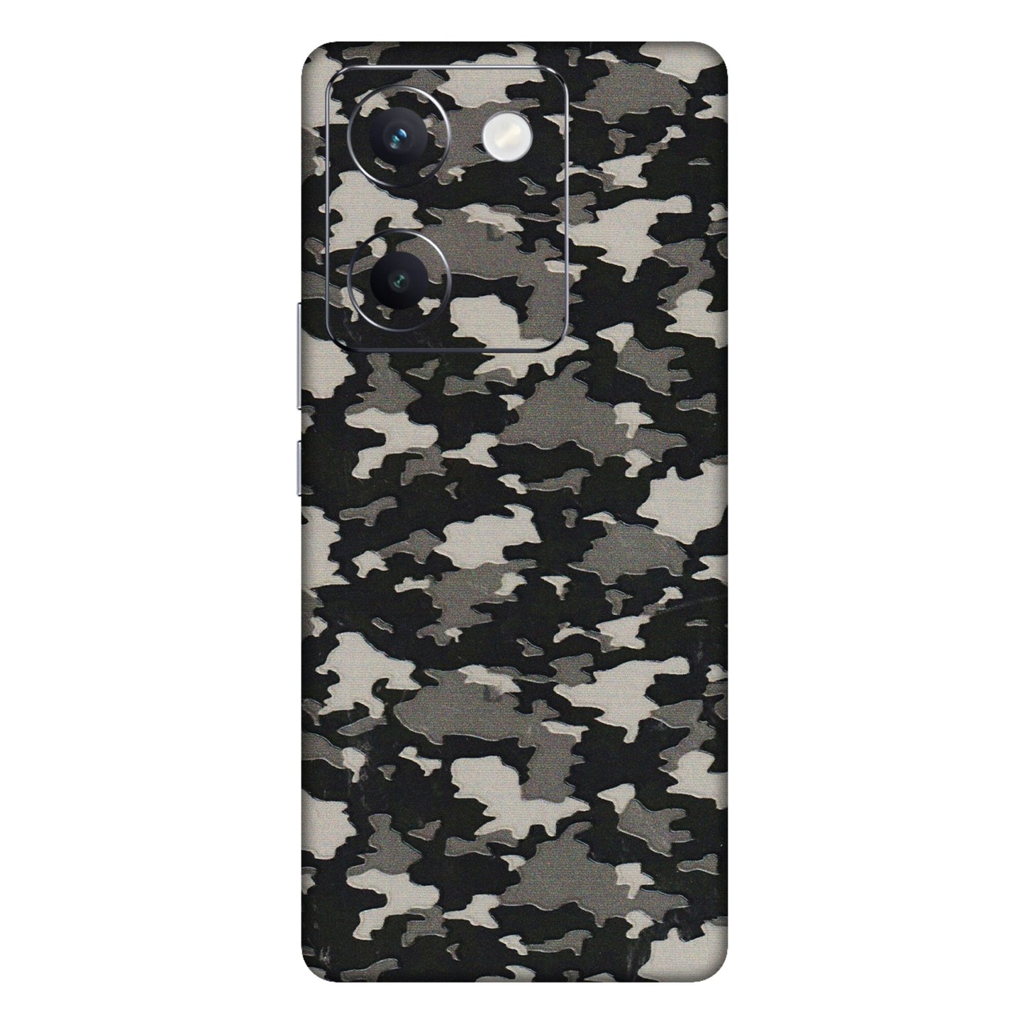 VIVO Y Series Phone Skins (All Models) - Black/Grey Camoflaunge - 3D Embossed Finish (L-142) Vivo Y300 Plus (5G)