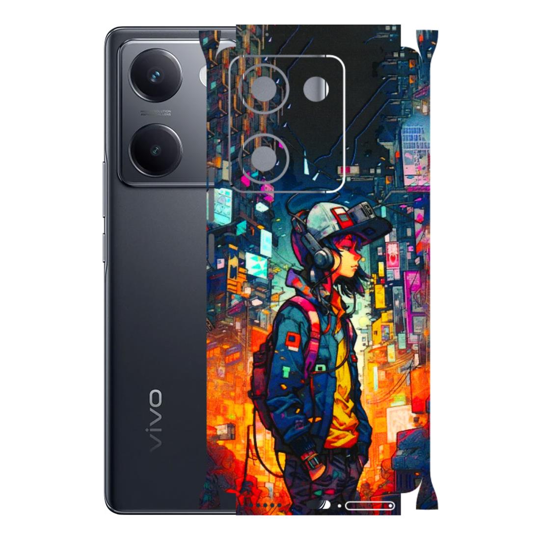 VIVO Y Series Phone Skins (All Models) - Street Anime Guy - 3D Embossed Finish (L-158) Vivo Y300 Plus (5G)