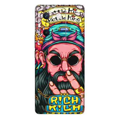 VIVO Y Series Phone Skins (All Models) - Battle King Dude Face - 3D Embossed Finish (L-178) Vivo Y300 Plus (5G)