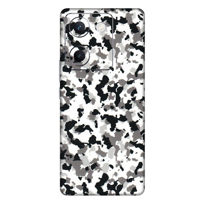 VIVO Y Series Phone Skins (All Models) - White Black Camouflage - 3D Embossed Finish (L-18) Vivo Y300 Plus (5G)