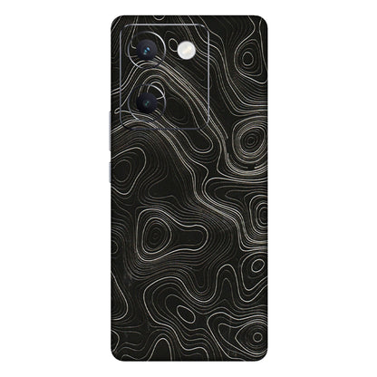 VIVO Y Series Phone Skins (All Models) - Black Swirl - 3D Embossed Finish (L-196) Vivo Y300 Plus (5G)
