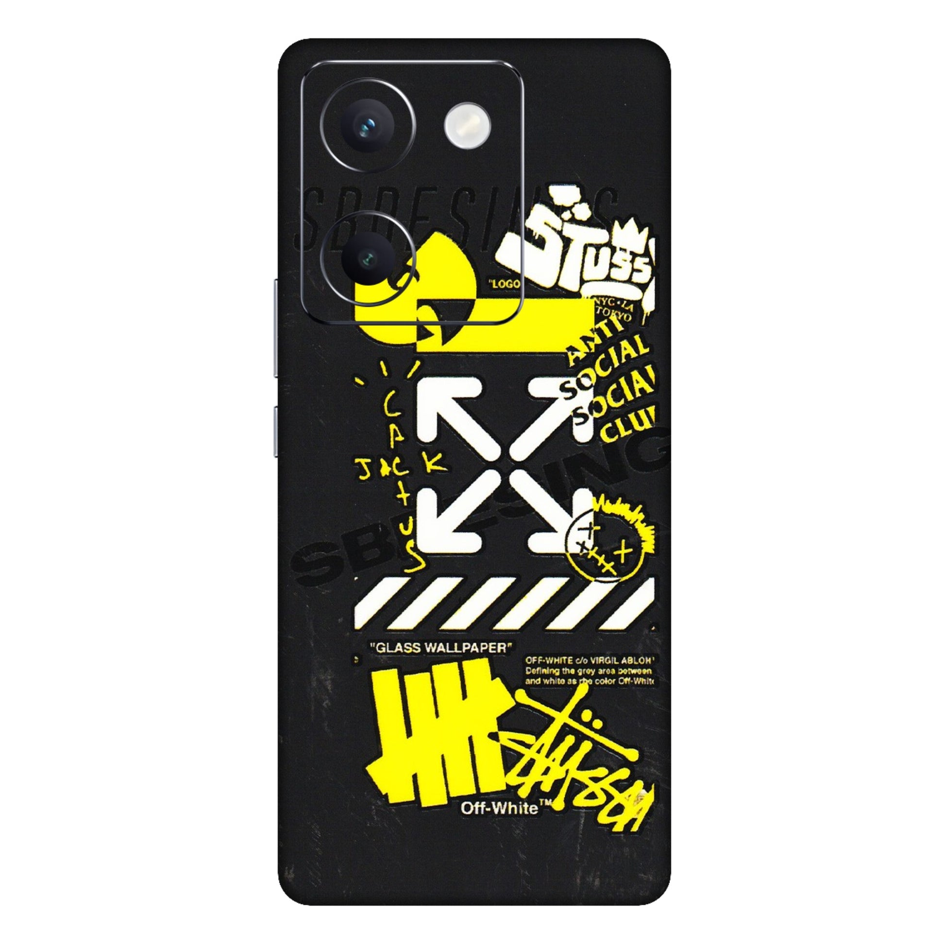 VIVO Y Series Phone Skins (All Models) - Anti Social Graffiti - 3D Embossed Finish (L-198) Vivo Y300 Plus (5G)