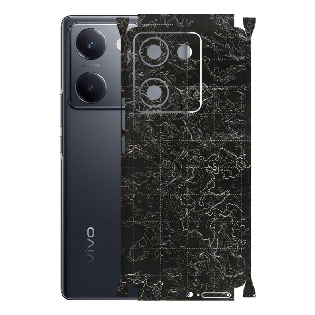 VIVO Y Series Phone Skins (All Models) - Black map Texture - 3D Embossed Finish (L-201) Vivo Y300 Plus (5G)