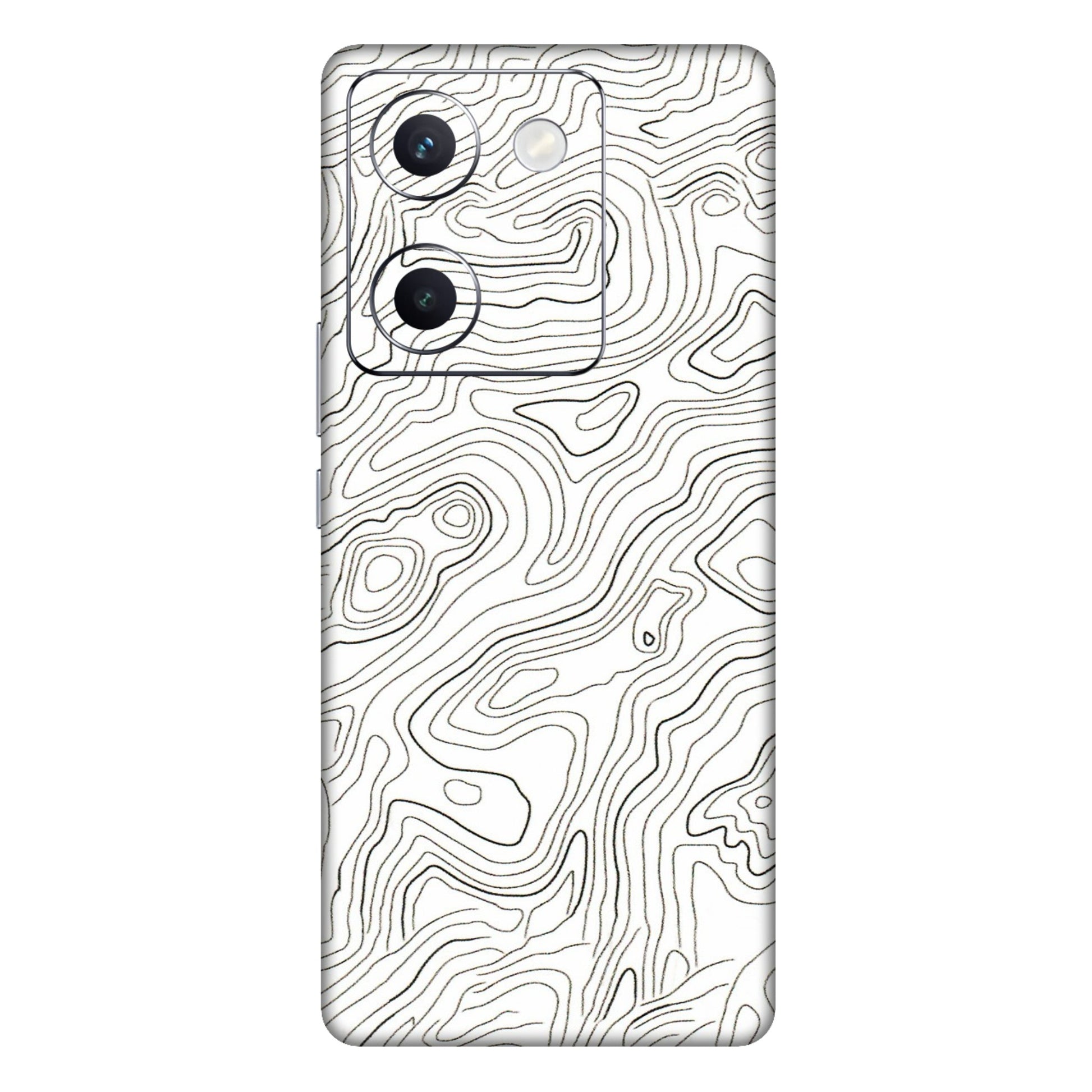 VIVO Y Series Phone Skins (All Models) - White Black Swirls - 3D Embossed Finish (L-219) Vivo Y300 Plus (5G)
