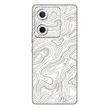VIVO Y Series Phone Skins (All Models) - White Black Swirls - 3D Embossed Finish (L-219) Vivo Y300 Plus (5G)