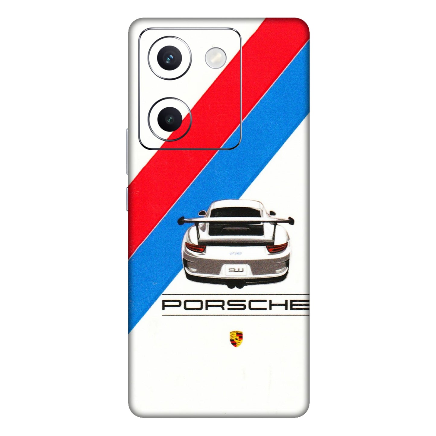 VIVO Y Series Phone Skins (All Models) - Porche Car Sober Logo - 3D Embossed Finish (L-248) Vivo Y300 Plus (5G)