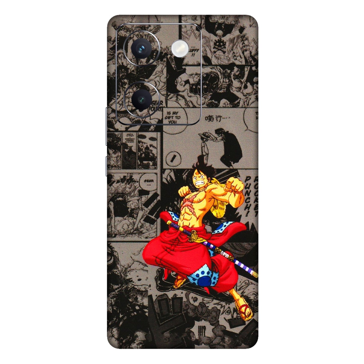 VIVO Y Series Phone Skins (All Models) - One Piece Rocket Punch Manga - 3D Embossed Finish (L-25) Vivo Y300 Plus (5G)