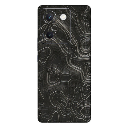 VIVO Y Series Phone Skins (All Models) - Abstract White Line Map - 3D Embossed Finish (L-269) Vivo Y300 Plus (5G)