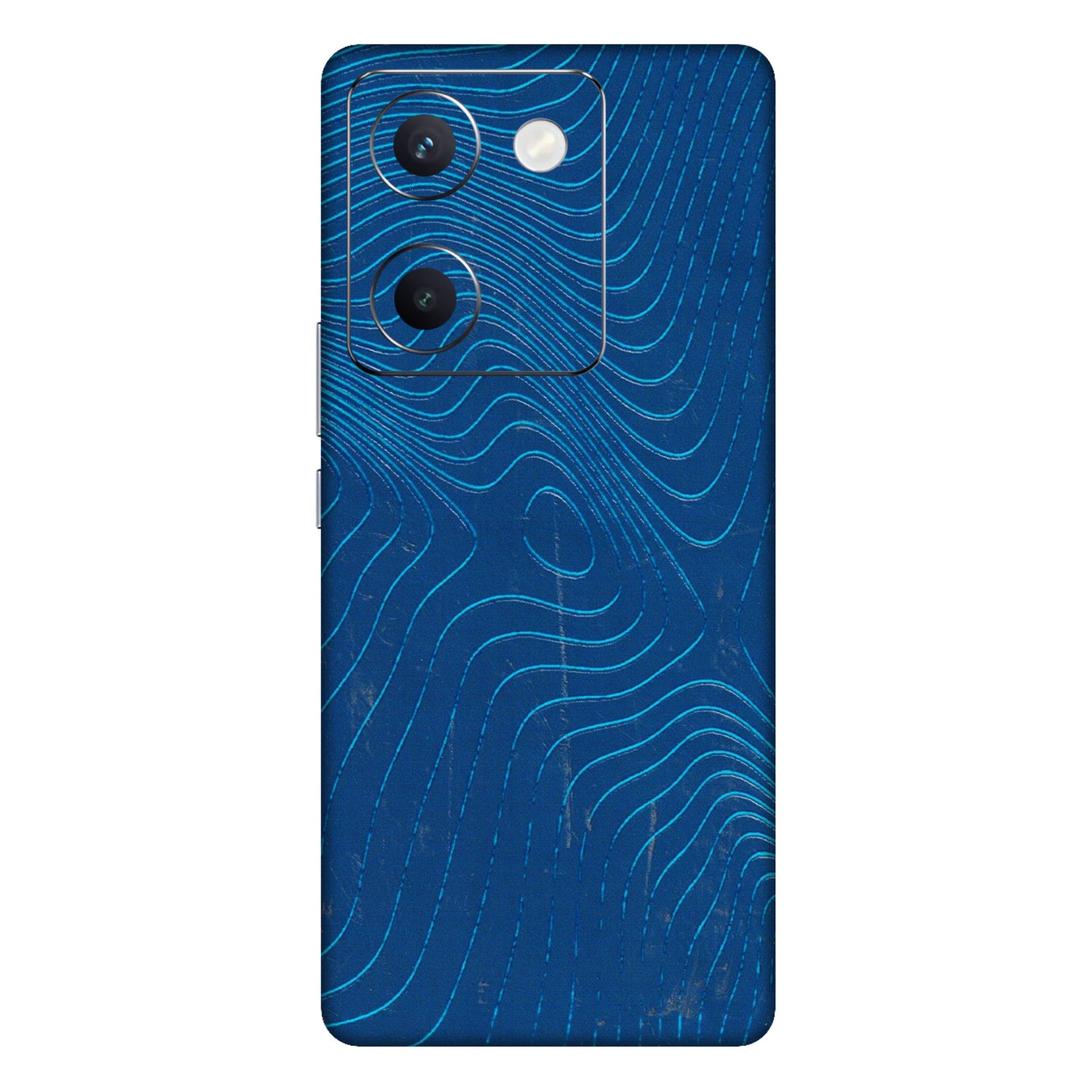 VIVO Y Series Phone Skins (All Models) - Abstract Blue Line Map - 3D Embossed Finish (L-272) Vivo Y300 Plus (5G)