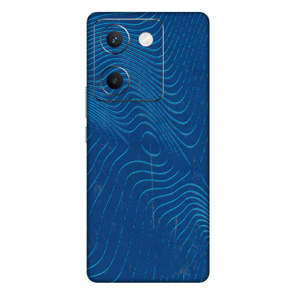 VIVO Y Series Phone Skins (All Models) - Abstract Blue Line Map - 3D Embossed Finish (L-272) Vivo Y300 Plus (5G)
