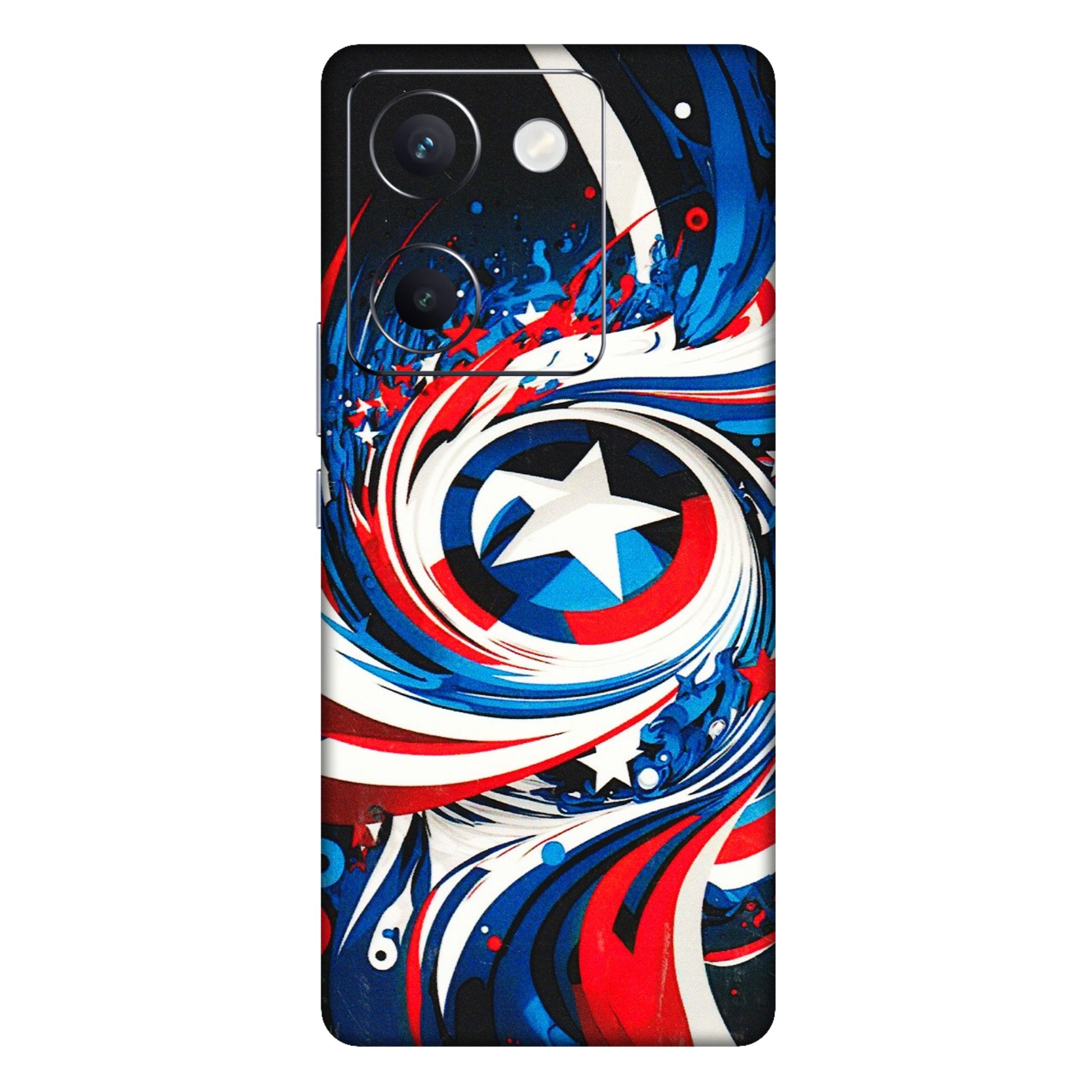 VIVO Y Series Phone Skins (All Models) - Captain America Logo - 3D Embossed Finish (L-307) Vivo Y300 Plus (5G)