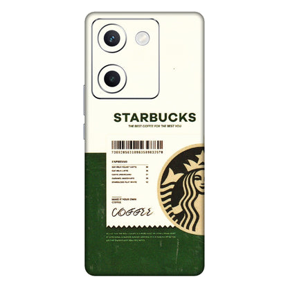 VIVO Y Series Phone Skins (All Models) - Starbucks Barcode - 3D Embossed Finish (L-308) Vivo Y300 Plus (5G)