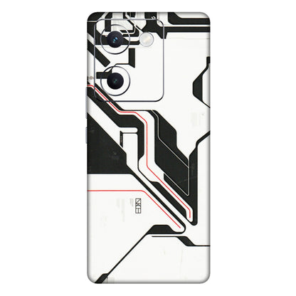 VIVO Y Series Phone Skins (All Models) - White Techy Logo - 3D Embossed Finish (L-312) Vivo Y300 Plus (5G)