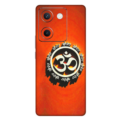 VIVO Y Series Phone Skins (All Models) - Aum Shiv Orange - 3D Embossed Finish (L-32) Vivo Y300 Plus (5G)