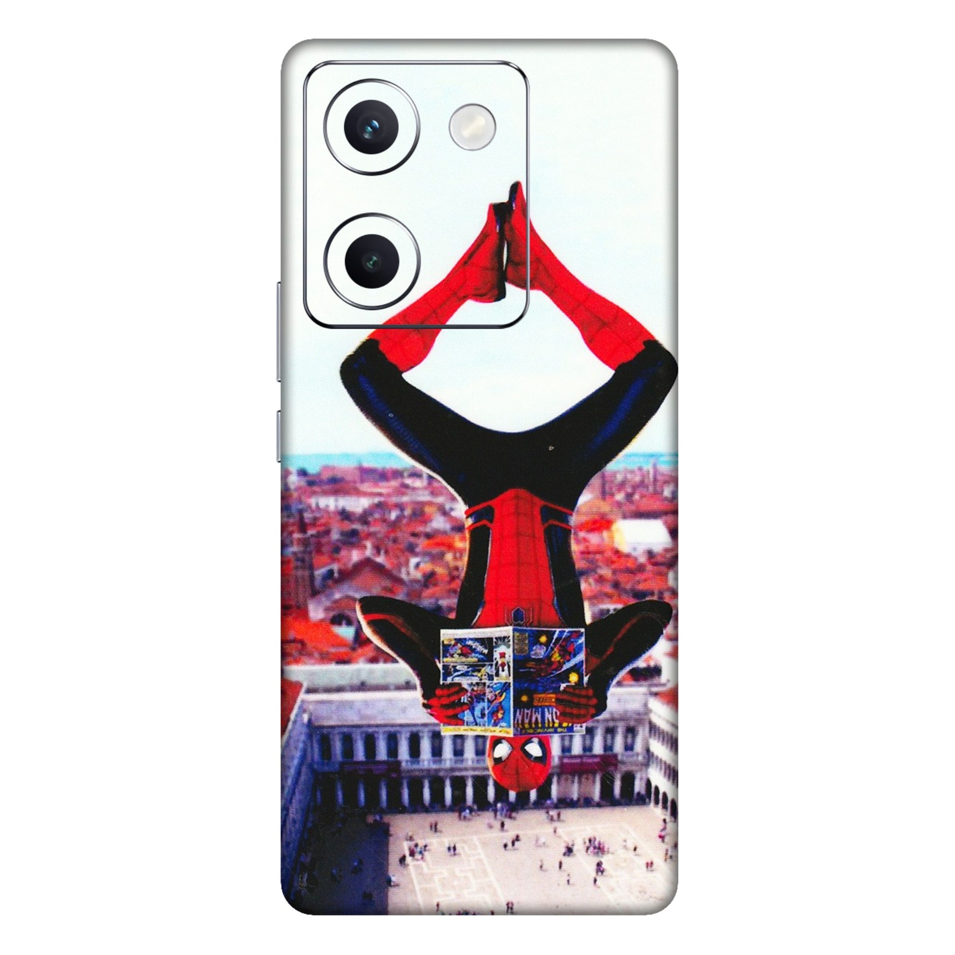 VIVO Y Series Phone Skins (All Models) - Spiderman Hanging - 3D Embossed Finish (L-53) Vivo Y300 Plus (5G)