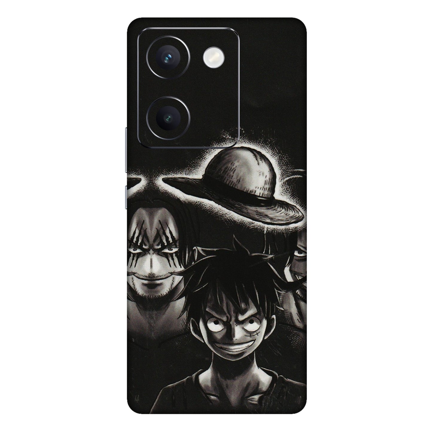 VIVO Y Series Phone Skins (All Models) - Black Luffy Hat - 3D Embossed Finish (L-57) Vivo Y300 Plus (5G)