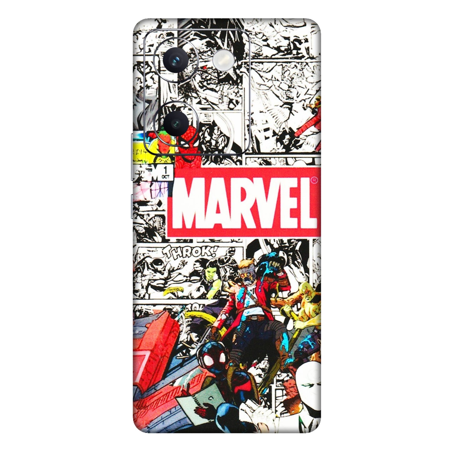 VIVO Y Series Phone Skins (All Models) - Marvel Colorful Comic - 3D Embossed Finish (L-64) Vivo Y300 Plus (5G)