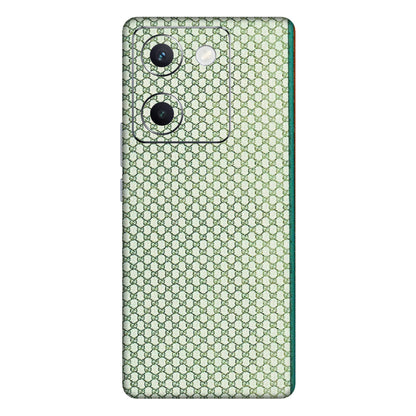 VIVO Y Series Phone Skins (All Models) - Gucci Fabric Pattern - 3D Embossed Finish (L-73) Vivo Y300 Plus (5G)