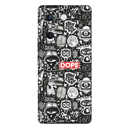 VIVO Y Series Phone Skins (All Models) - Dope Stay Classy Black Doodles - Matte Finish (M-126) Vivo Y300 Plus (5G)