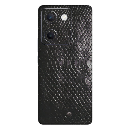 VIVO Y Series Phone Skins (All Models) - Black Snack Leather - Matte Finish (M-147) Vivo Y300 Plus (5G)