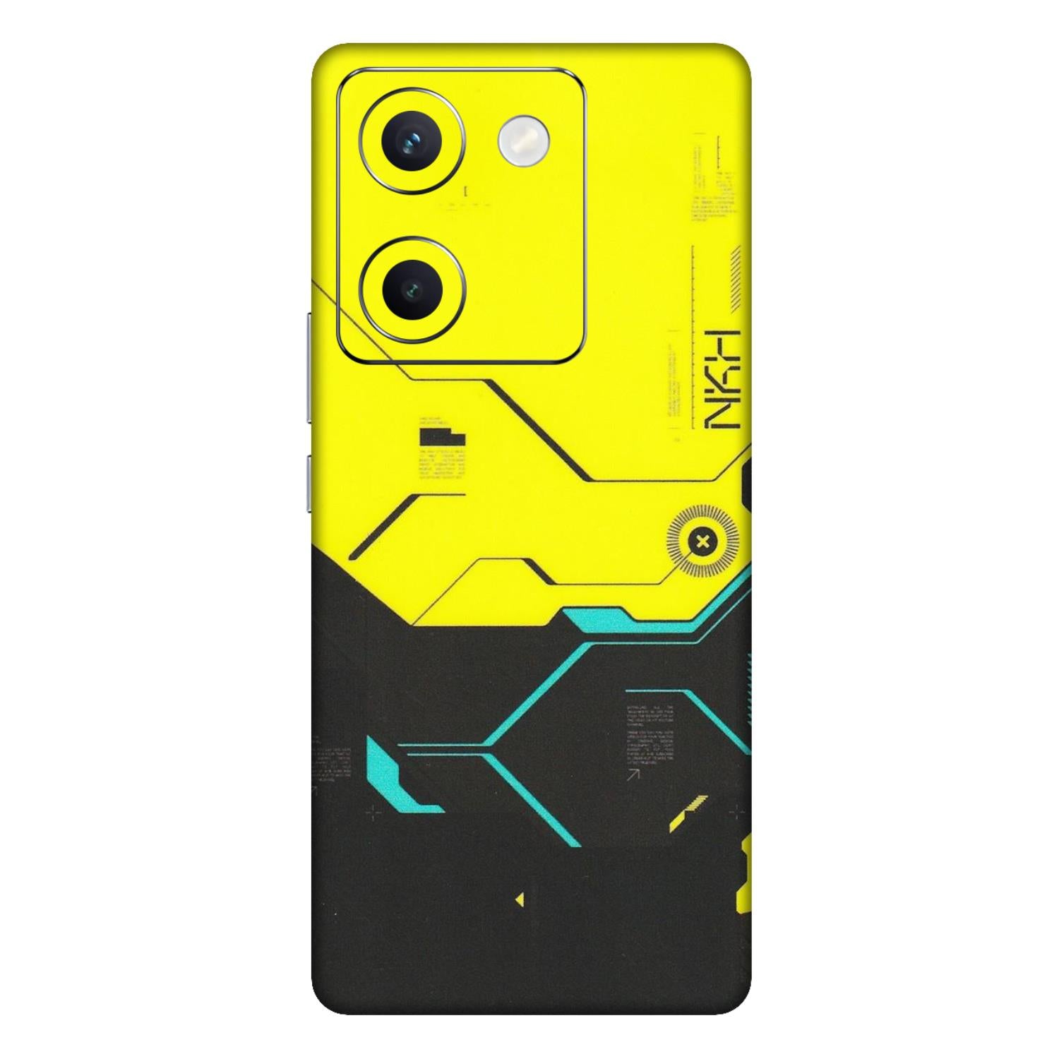 VIVO Y Series Phone Skins (All Models) - Black Yellow Technica - Matte Finish (M-53) Vivo Y300 Plus (5G)