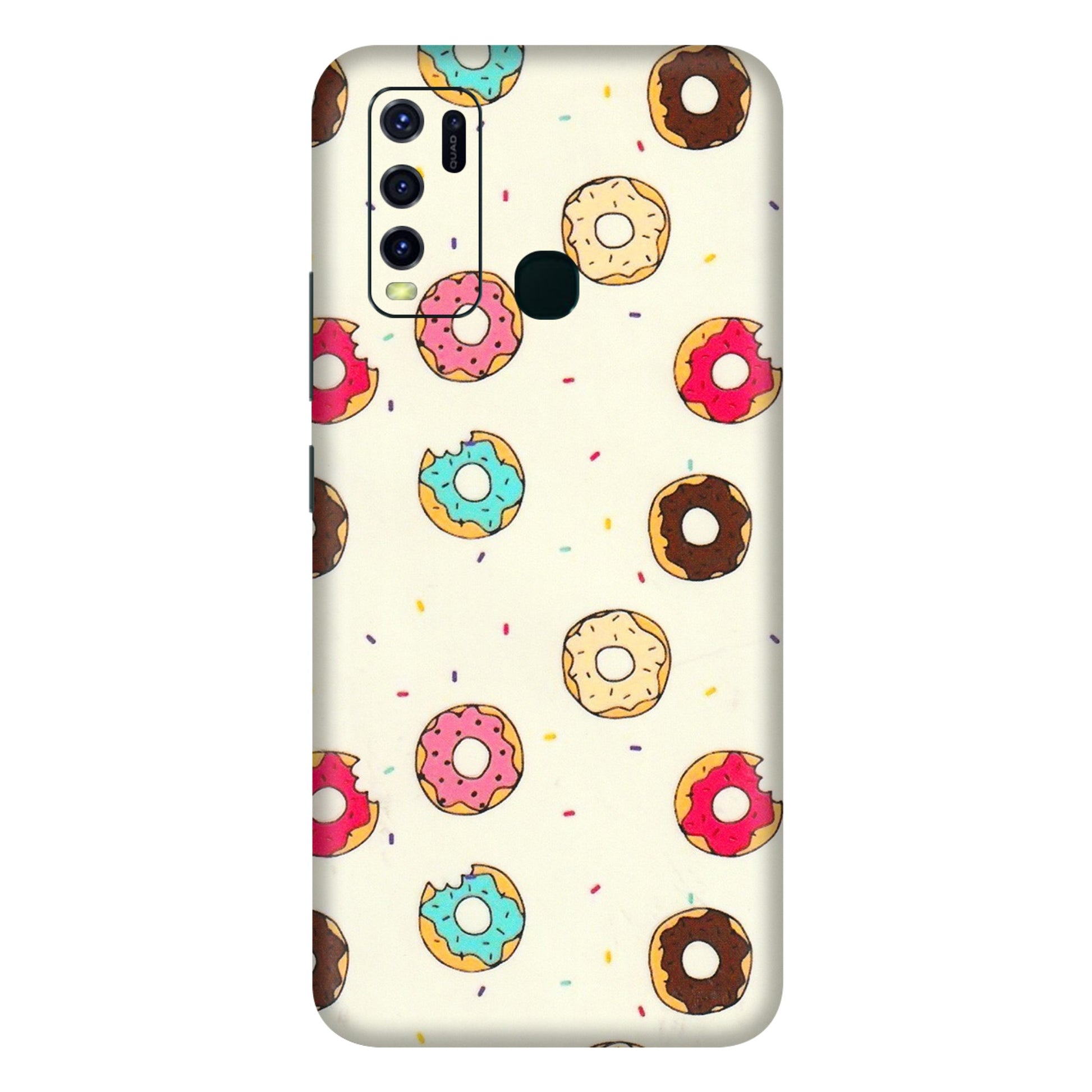 VIVO Y Series Phone Skins (All Models) - Mini Donuts Doodle Art - 3D Embossed Finish (L-122) Vivo Y30