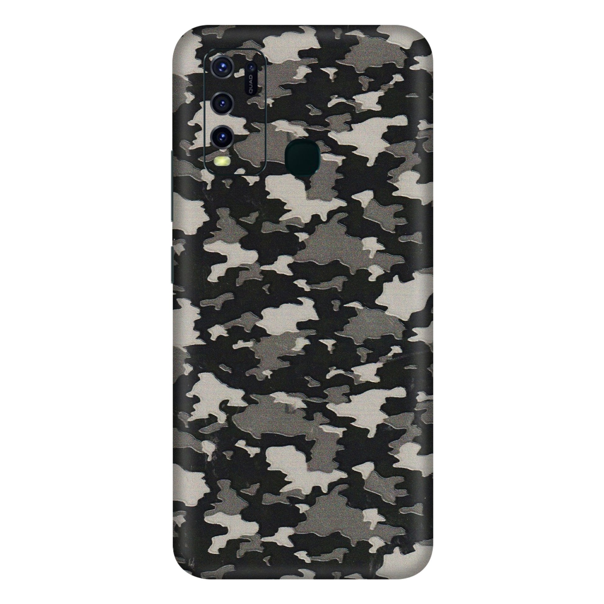 VIVO Y Series Phone Skins (All Models) - Black/Grey Camoflaunge - 3D Embossed Finish (L-142) Vivo Y30