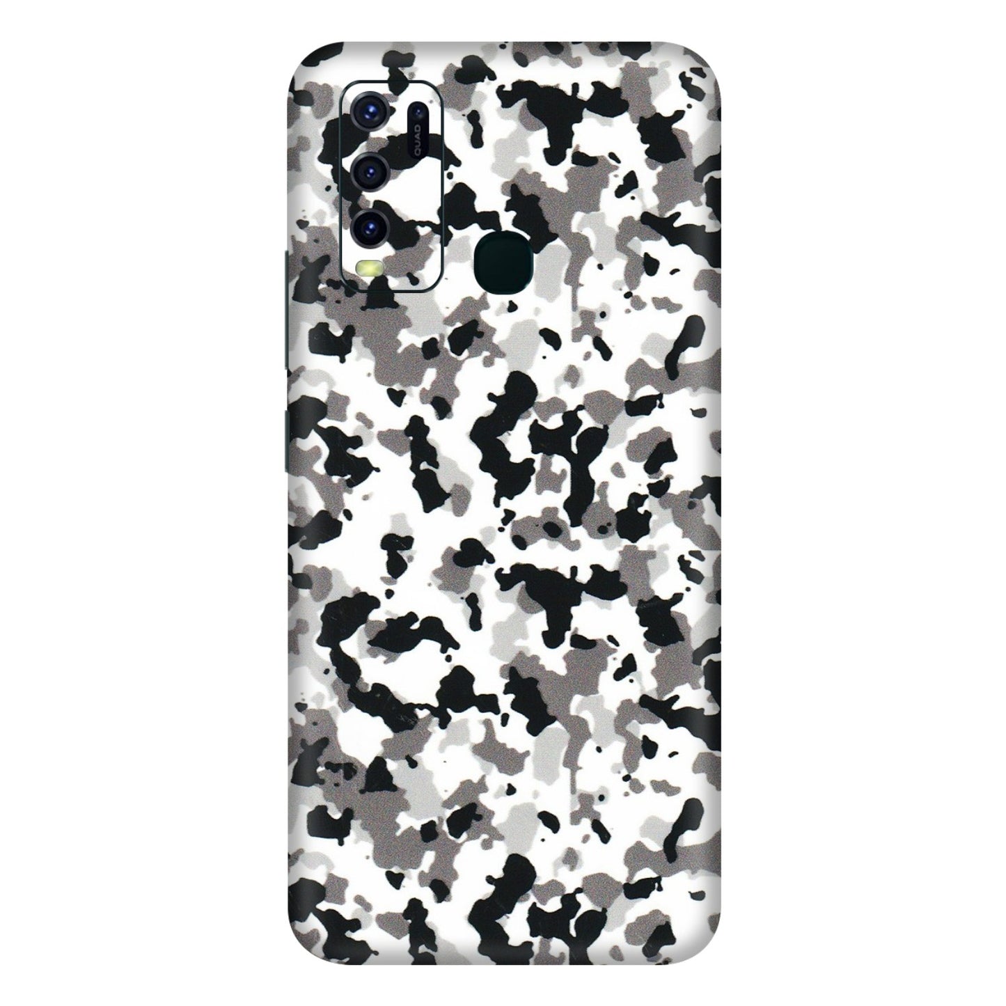 VIVO Y Series Phone Skins (All Models) - White Black Camouflage - 3D Embossed Finish (L-18) Vivo Y30