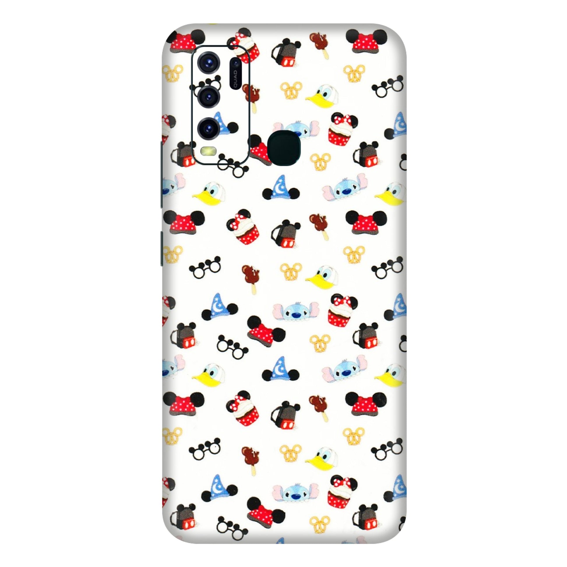 VIVO Y Series Phone Skins (All Models) - Minnie Mouse & Donald Doodles s - 3D Embossed Finish (L-194) Vivo Y30