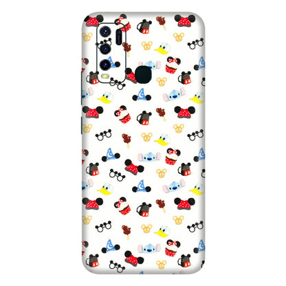 VIVO Y Series Phone Skins (All Models) - Minnie Mouse & Donald Doodles s - 3D Embossed Finish (L-194) Vivo Y30