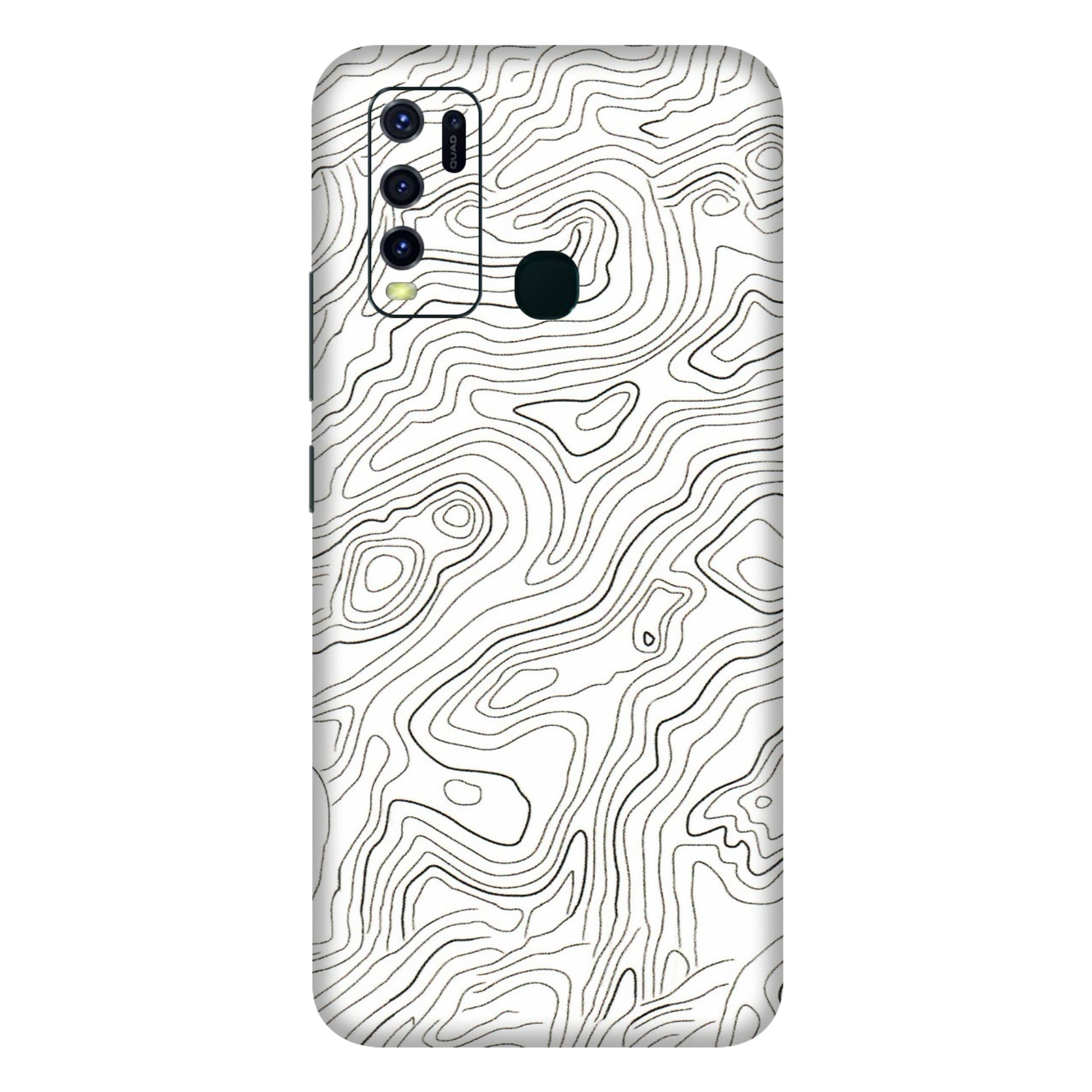 VIVO Y Series Phone Skins (All Models) - White Black Swirls - 3D Embossed Finish (L-219) Vivo Y30