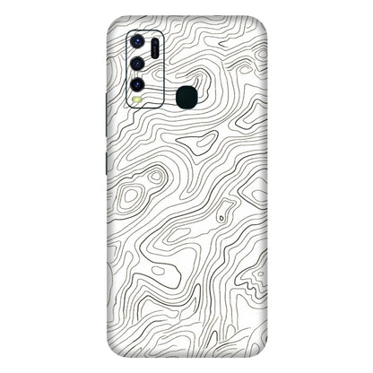 VIVO Y Series Phone Skins (All Models) - White Black Swirls - 3D Embossed Finish (L-219) Vivo Y30