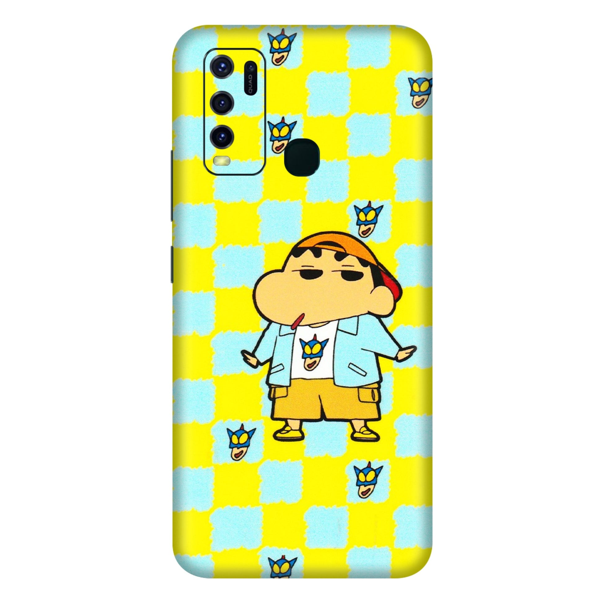 VIVO Y Series Phone Skins (All Models) - Yellow Blue Shinchan Cute - 3D Embossed Finish (L-221) Vivo Y30