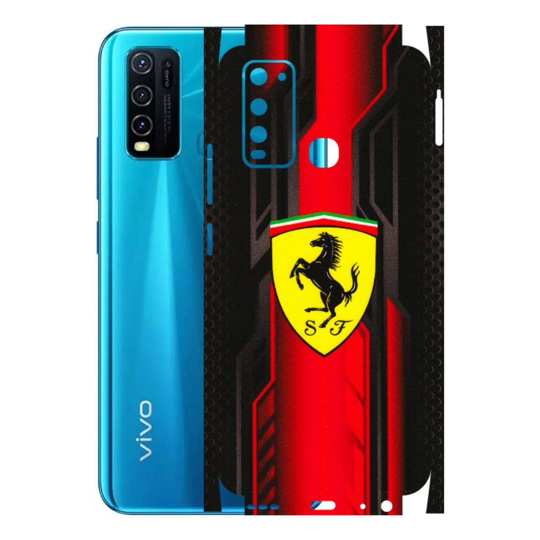 VIVO Y Series Phone Skins (All Models) - Black Ferrari Logo - 3D Embossed Finish (L-253) Vivo Y30