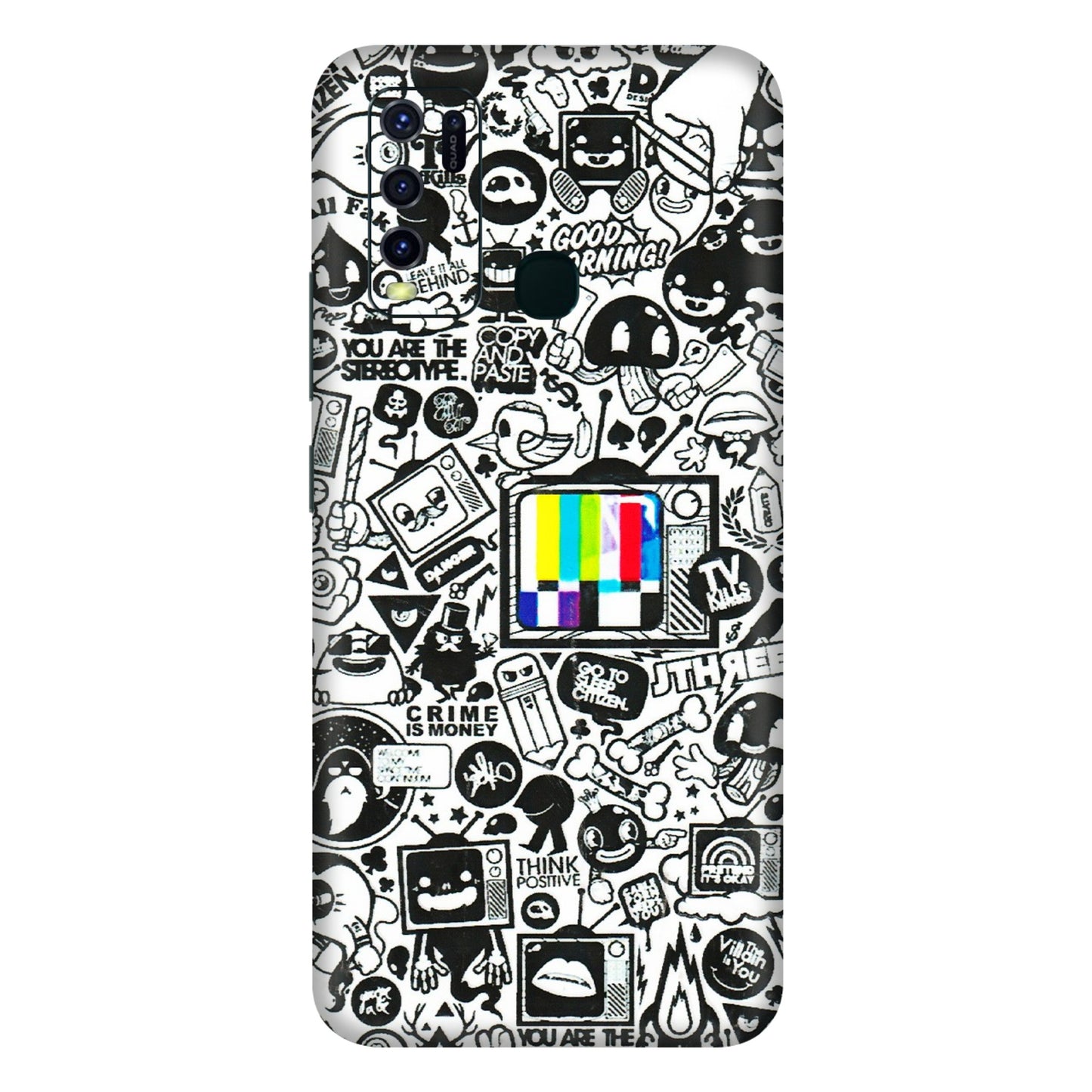 VIVO Y Series Phone Skins (All Models) - Doodles Positive Art - 3D Embossed Finish (L-263) Vivo Y30