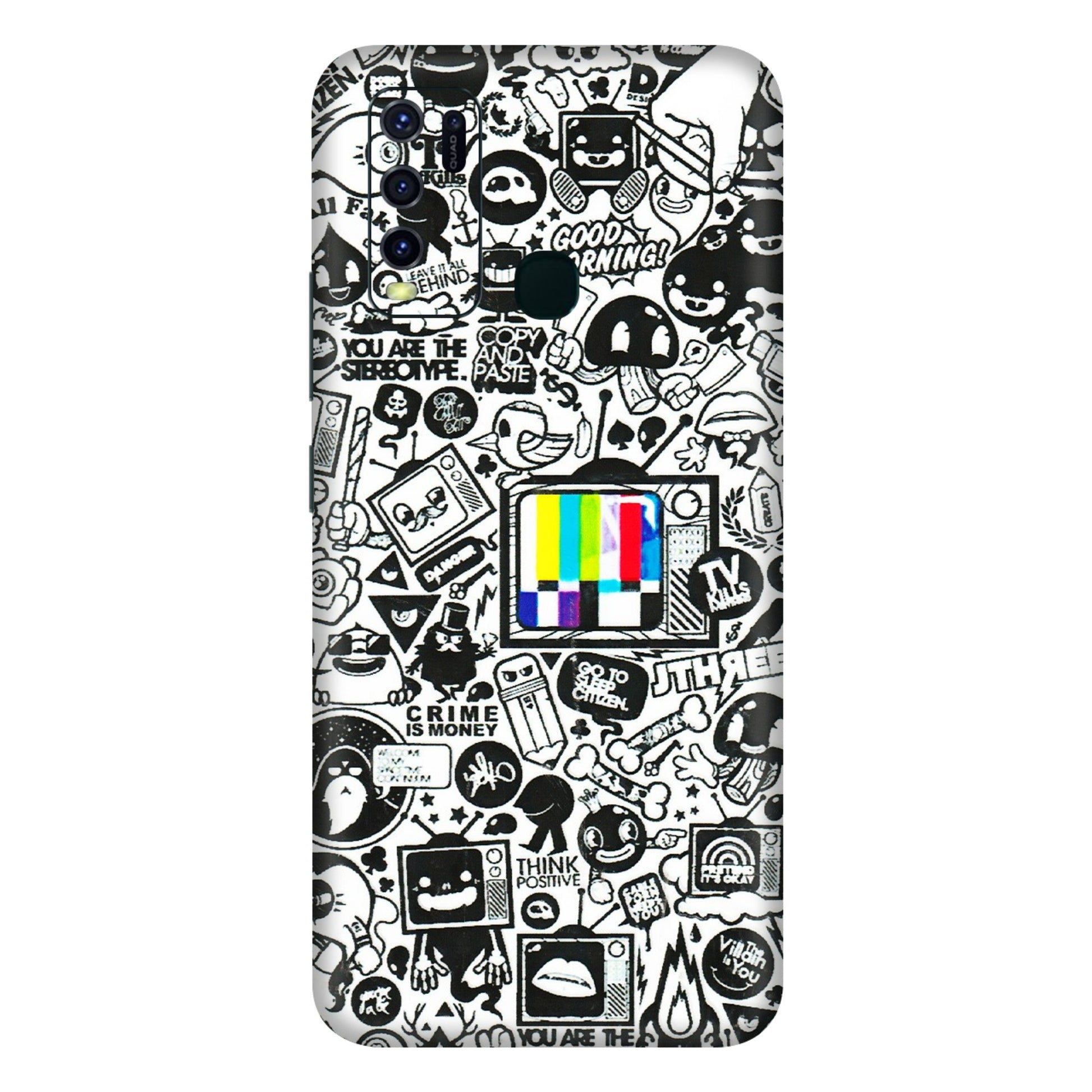 VIVO Y Series Phone Skins (All Models) - Doodles Positive Art - 3D Embossed Finish (L-263) Vivo Y30