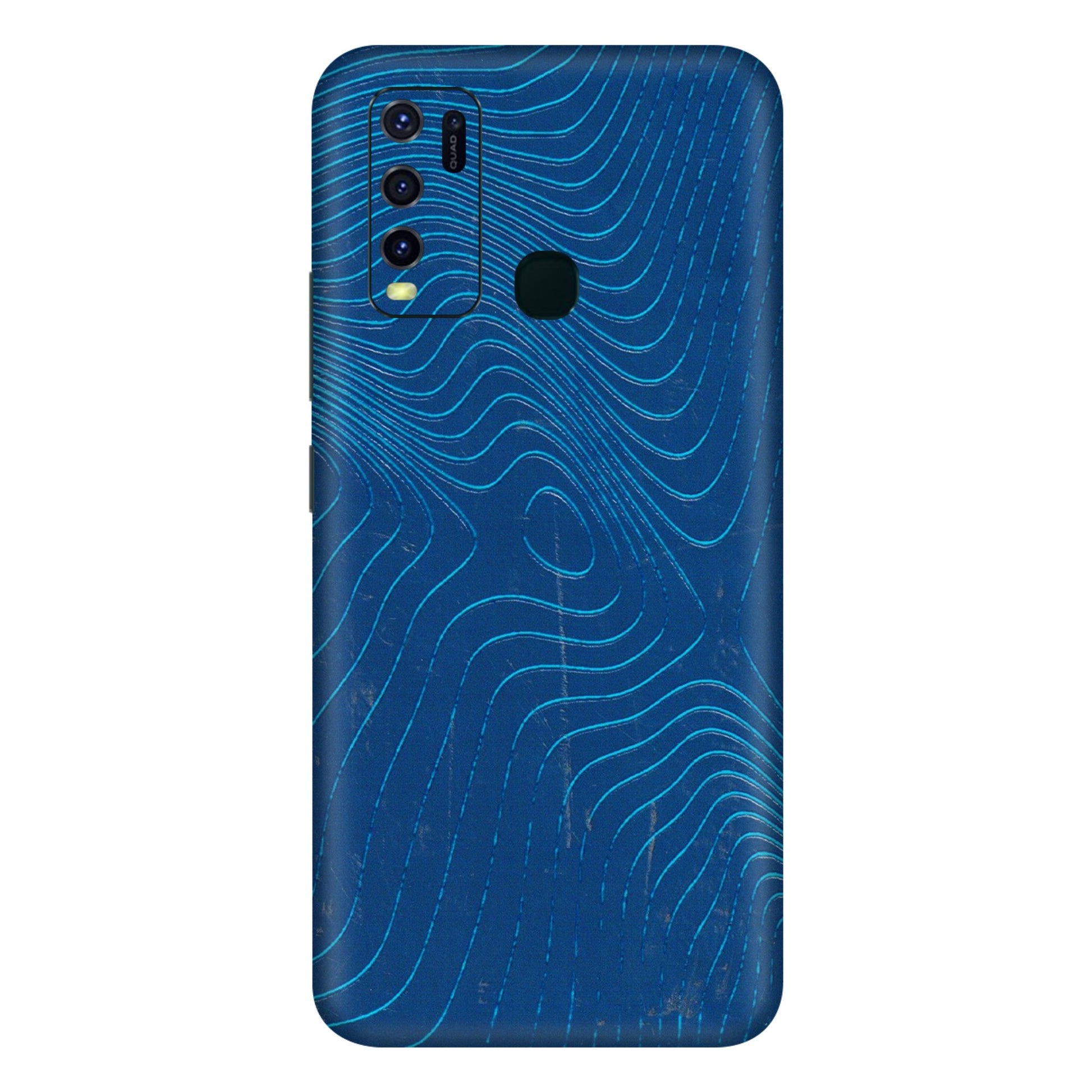 VIVO Y Series Phone Skins (All Models) - Abstract Blue Line Map - 3D Embossed Finish (L-272) Vivo Y30