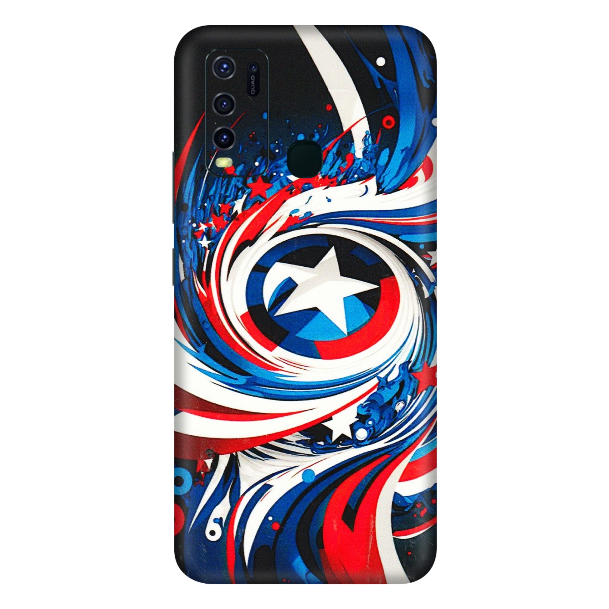 VIVO Y Series Phone Skins (All Models) - Captain America Logo - 3D Embossed Finish (L-307) Vivo Y30